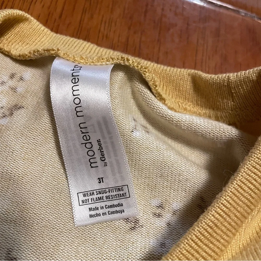 Modern Moments Floral and Yellow Kids Pajama Set Size‎ 3T Super Soft - Picture 4 of 8